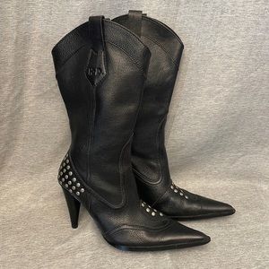 Harley Davidson Heel Studded Leather Boots
